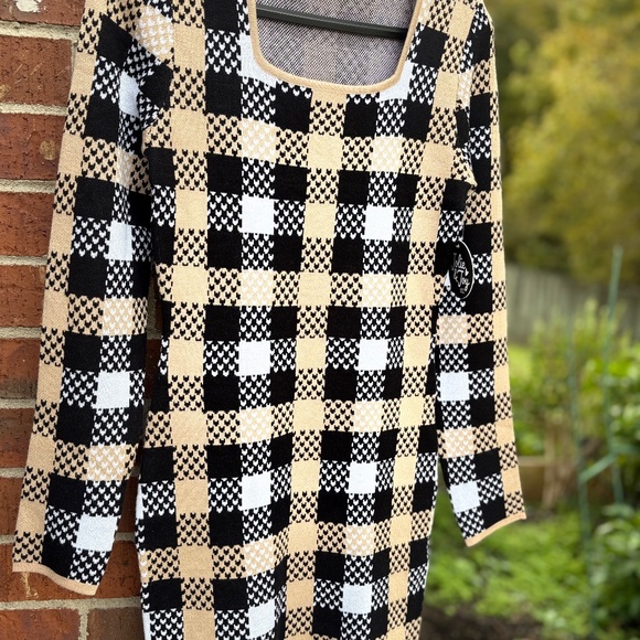 MWT-Jolie & Joy Women’s Checkered Knit Dress – Size Large - Picture 7 of 7